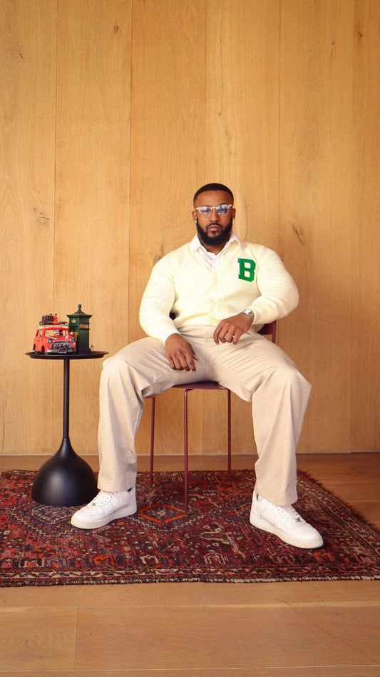 Cream & Green Cardigan