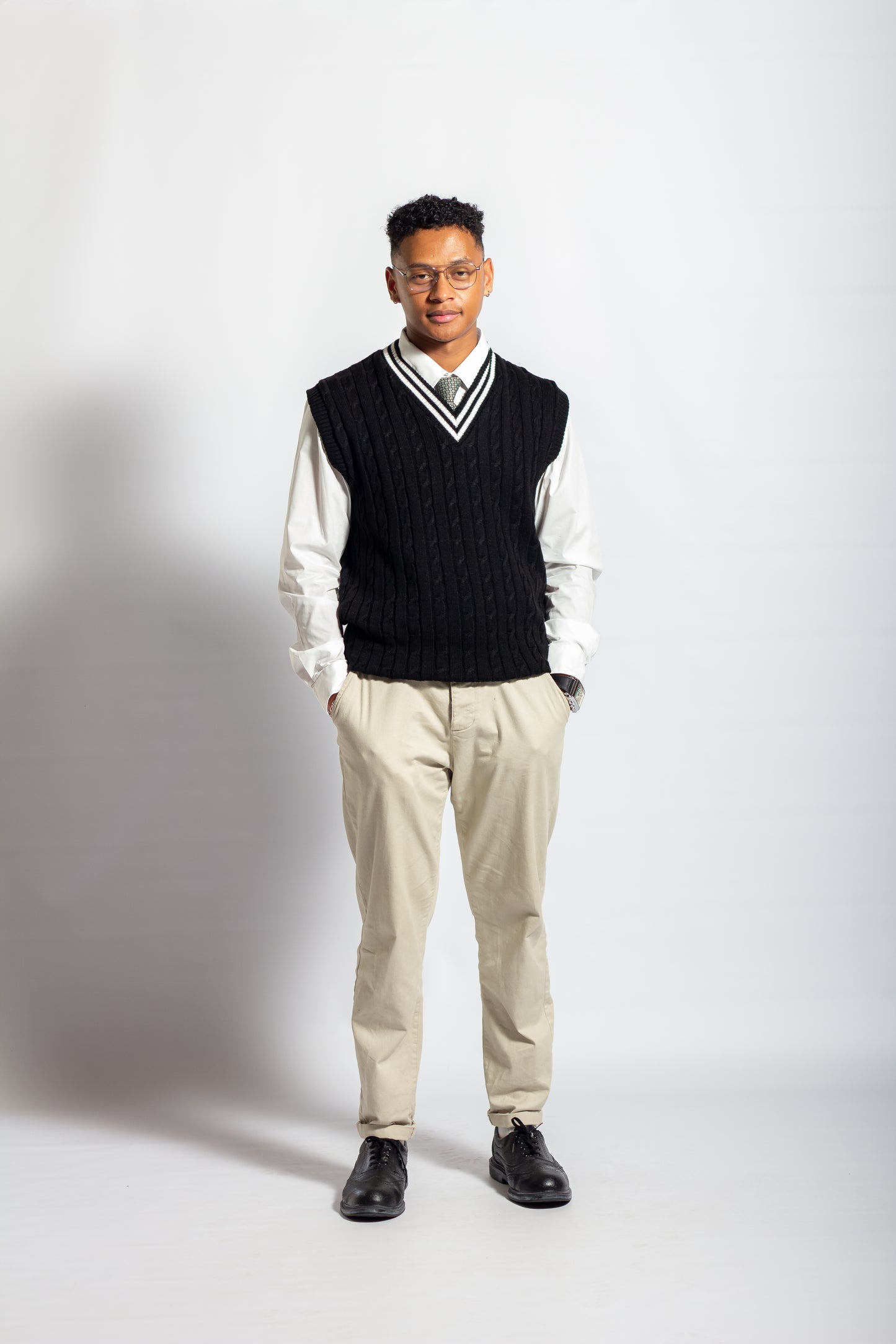 Black & White Cricket Vest