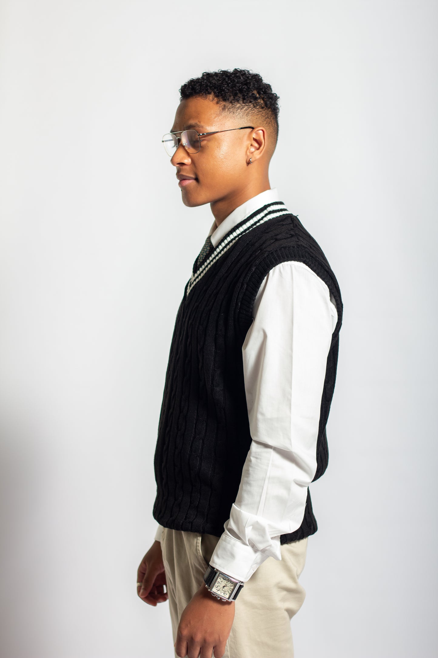 Black & White Cricket Vest