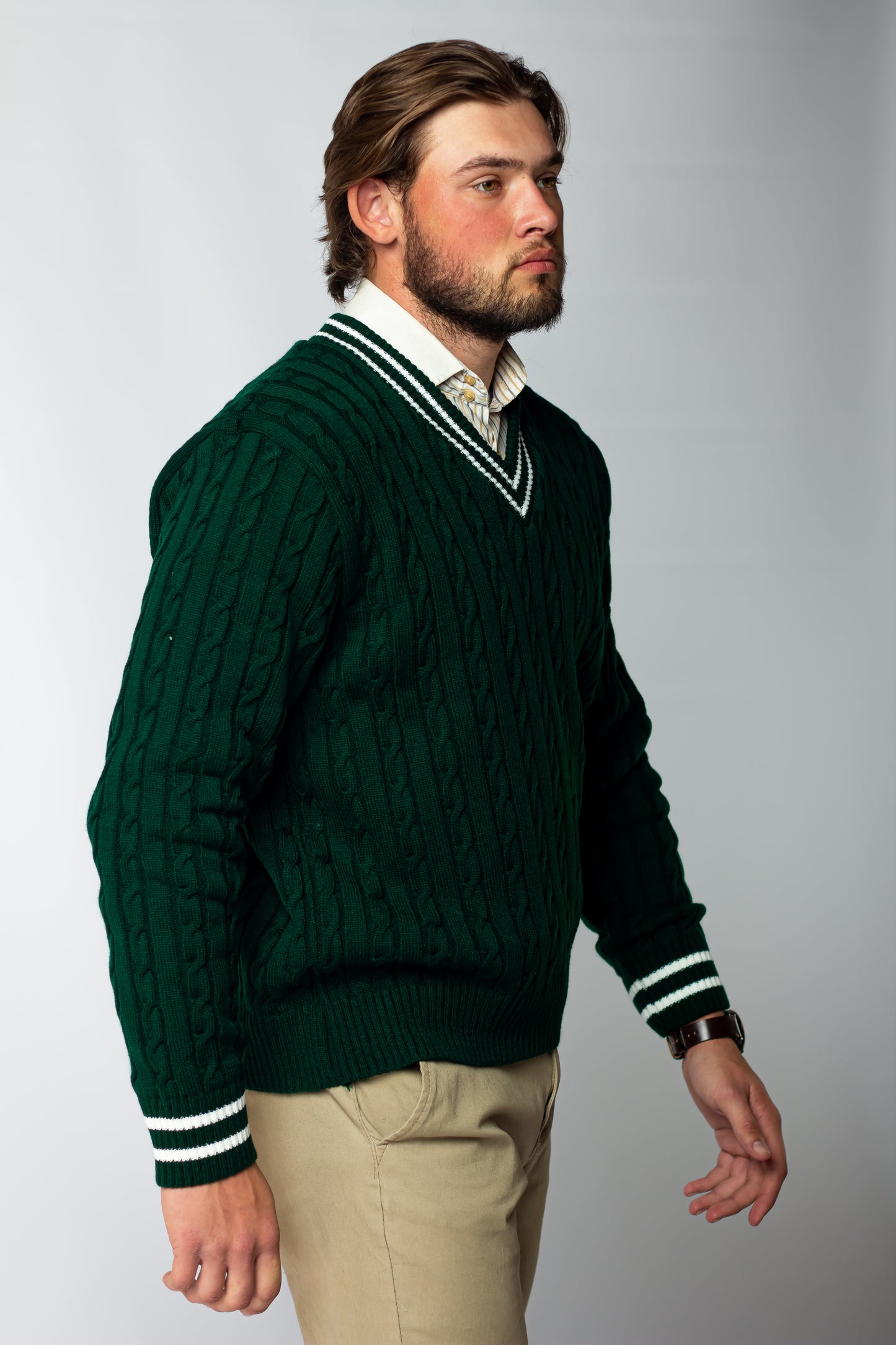 Forest Green & White Cricket Jersey