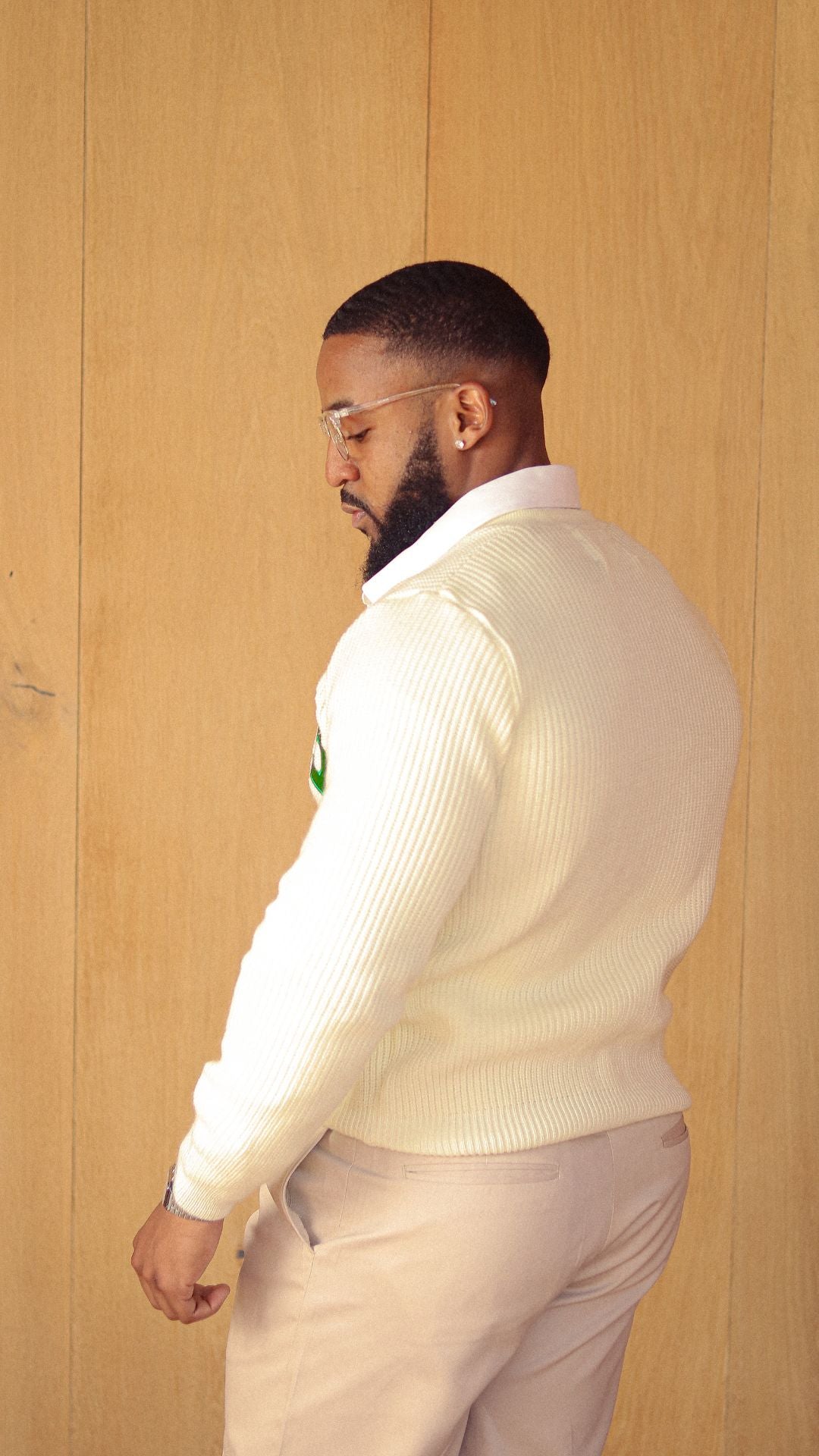 Cream & Green Cardigan